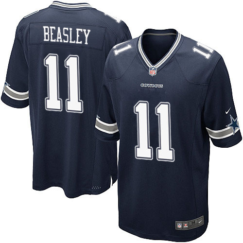 Men's Game Cole Beasley Nike Jersey Navy Blue Home - #11 NFL Dallas Cowboys